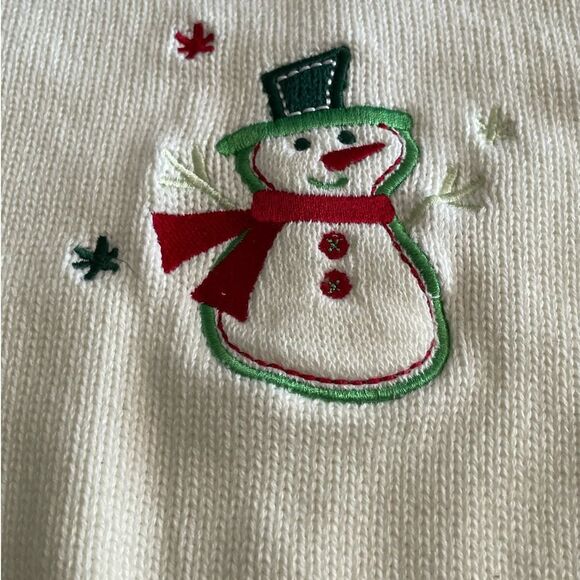 Vintage 2003 Celebrity Kids 6M Christmas Embroidered Snowman Sweater Hat NOS NWT - Picture 4 of 5